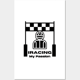 Iracing Fan T Shirt Black Posters and Art